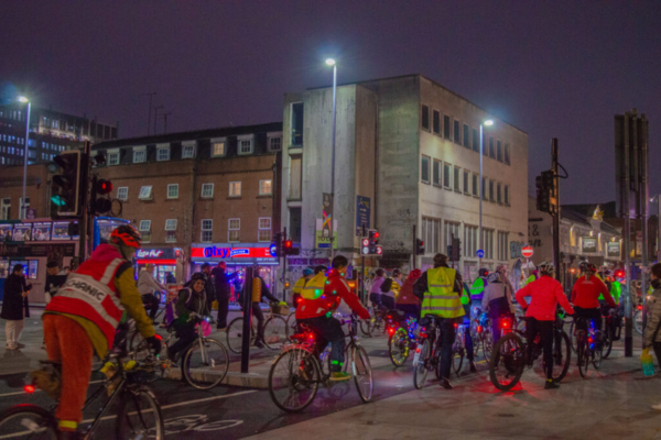 Lights Up bike ride in Manchester