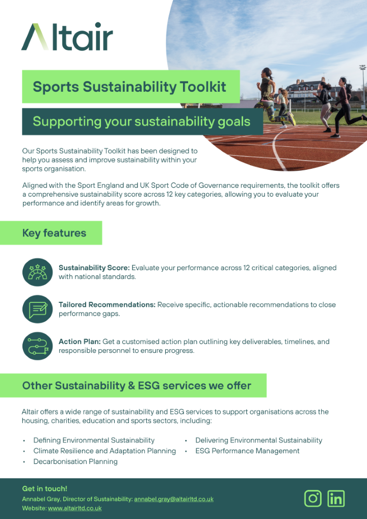 Altair Sports Sustainability Toolkit